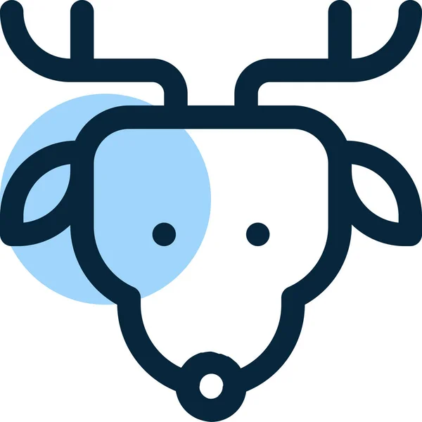 Icône Tête Cerf Animal Dans Style Contour Rempli — Image vectorielle