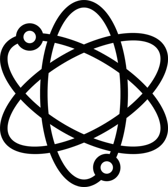 Ikona Atomové Molekuly Elektronu Stylu Osnovy — Stockový vektor