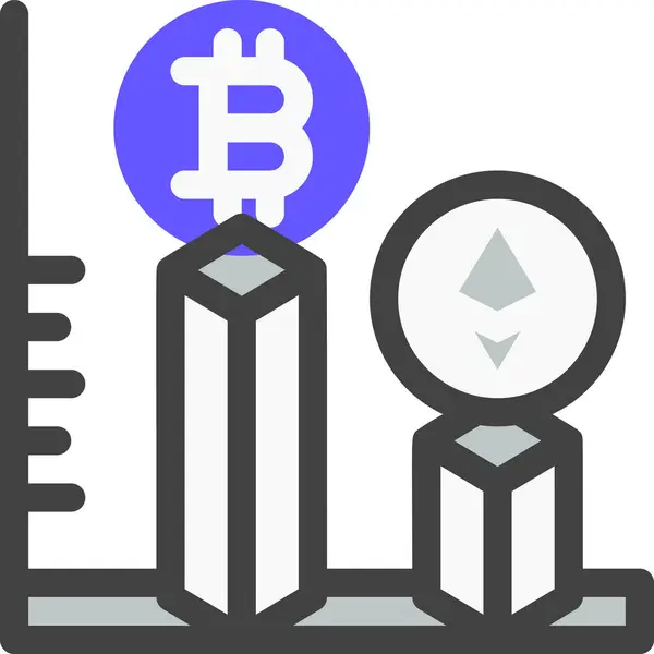 Cryptocurrency Digital Valuta Bitcoin Ikon — Stock vektor