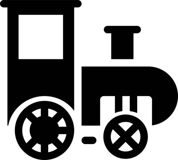 Icono Tren Juguete Bebé Estilo Sólido — Vector de stock