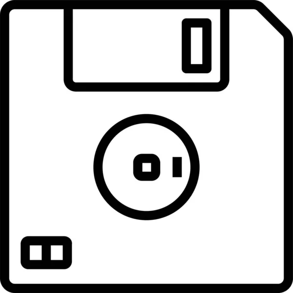 Backup Disk Floppy Icon Outline Style — Stock Vector