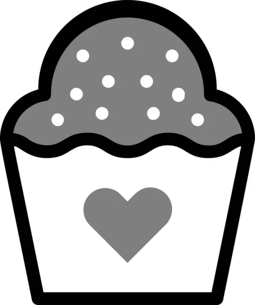 Gâteau Coeur Amour Icône Dans Catégorie Amour Romance — Image vectorielle