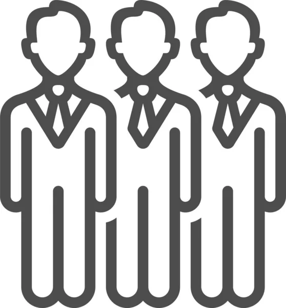 Businessman Group Job Icon Outline Style — 图库矢量图片