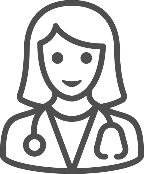 Médecin Icône Médicale Féminine — Image vectorielle