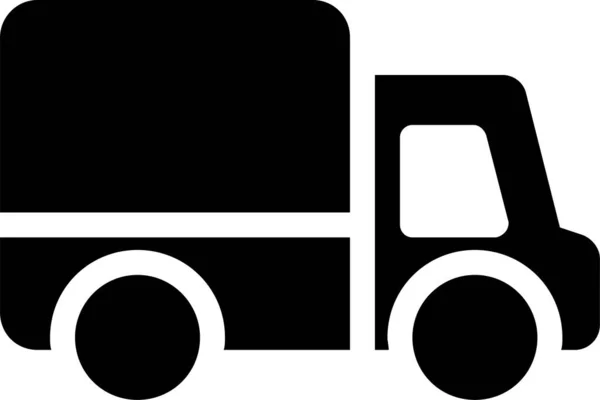 Значок Доставки Автобуса Твердому Стилі — стоковий вектор