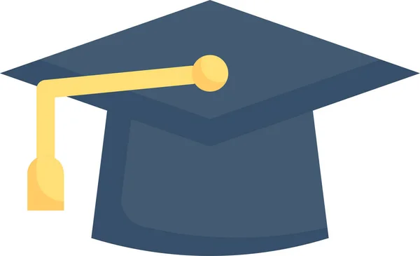 Icono Del Sombrero Graduación Educación Electrónica Categoría Educación Escuela Aprendizaje — Vector de stock