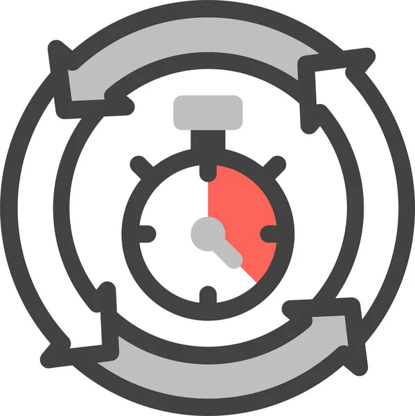 Zeitmanagement Geschäft Freizeit Symbol Ausgefülltem Outline Stil — Stockvektor