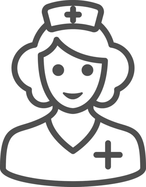 Digitální Ikona Ikony Zdravotní Sestry — Stockový vektor