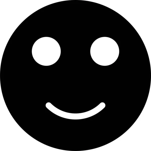 Emoji Gesicht Glückliches Symbol Solidem Stil — Stockvektor