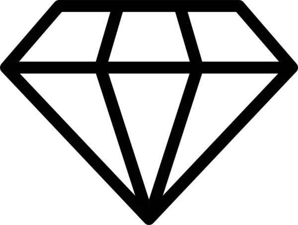 Diamant Financiën Juweeltje Icoon Omtrek Stijl — Stockvector