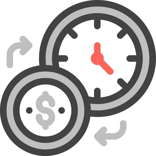 Time Management Business Time Icon Fill Outline Style — Stockový vektor