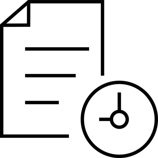 Reloj Plazo Documento Icono Estilo Esquema — Archivo Imágenes Vectoriales