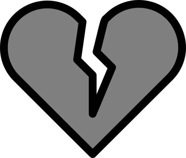 Broken Heart Honeymoon Love Icon Love Romance Category — Stock Vector