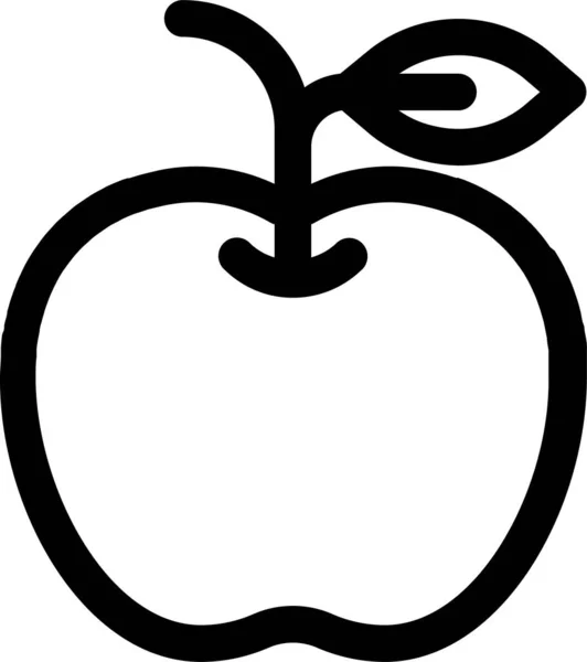 Значок Осіннього Осіннього Яблука Контурному Стилі — стоковий вектор
