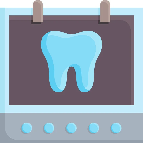 Kliniek Tandarts Pictogram Platte Stijl — Stockvector