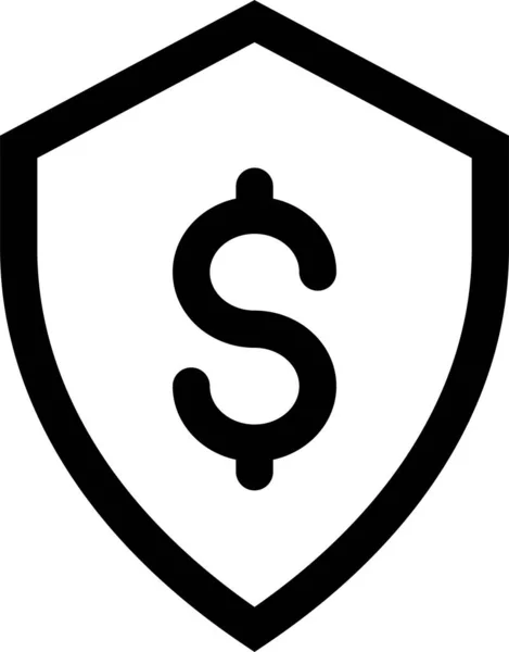 Secure Dollar Protection Icon — 图库矢量图片