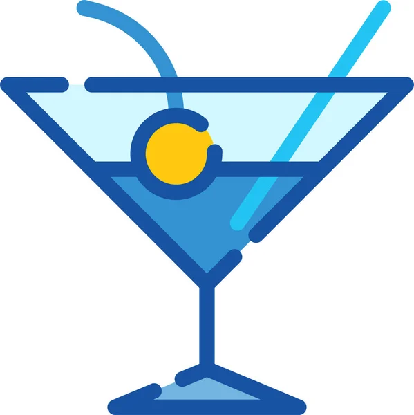 Alcohol Cocktail Drink Icon Filled Outline Style — Stock Vector