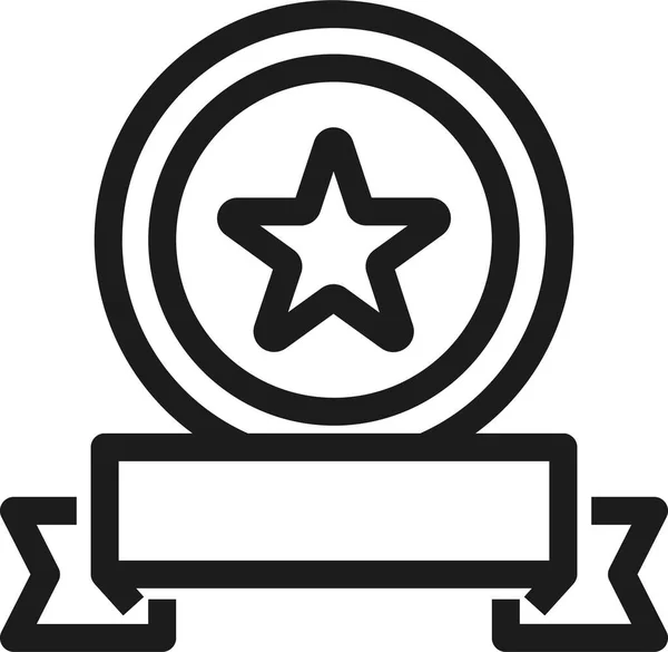 Prestatie Award Certificaat Icoon Grote Lijnen — Stockvector