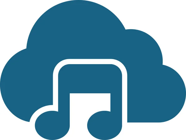 Cloud Cloud Computing Icône Musique Dans Style Solide — Image vectorielle