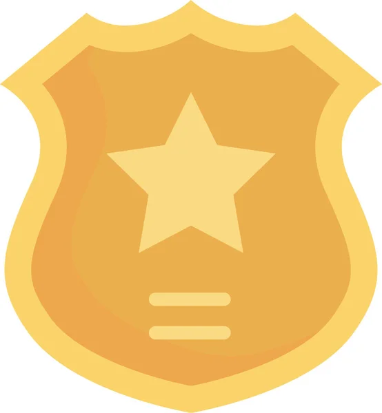 Abzeichen Emblem Polizei Ikone Flachen Stil — Stockvektor