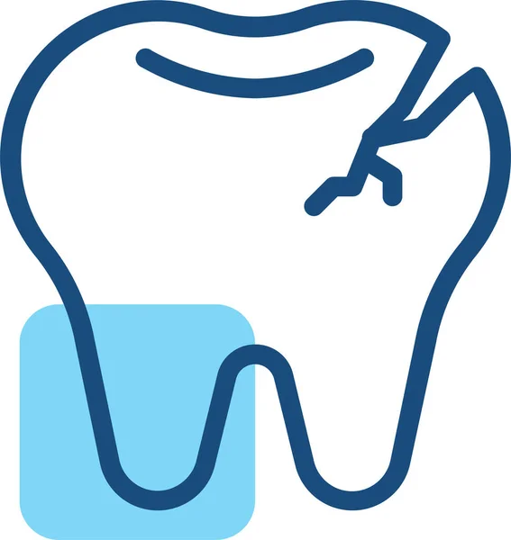 Broken Tooth Caries Crack Icon Hospitals Healthcare Category — Stock Vector