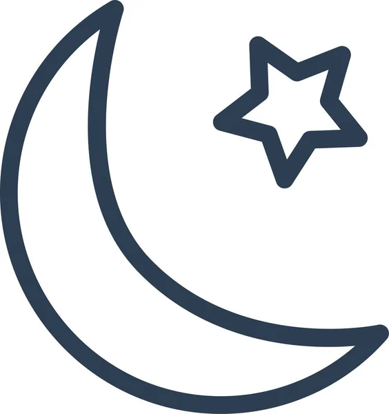 Islam Eslámico Icono Estrella Luna — Vector de stock