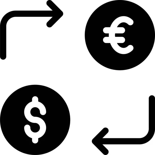 Cash Currency Exchange Icon Solid Style — Stock Vector
