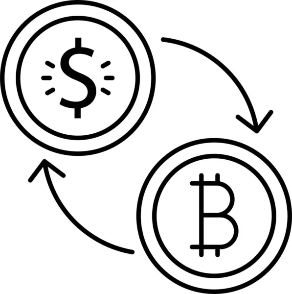 Aktualität Digitalmoney Dollar Icon Outline Style — Stockvektor