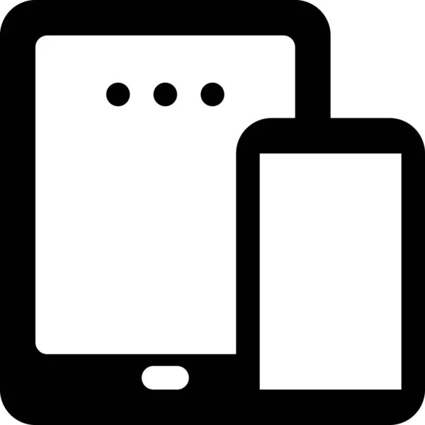 Маркетинговий Пристрій Мобільна Іконка Суцільному Стилі — стоковий вектор