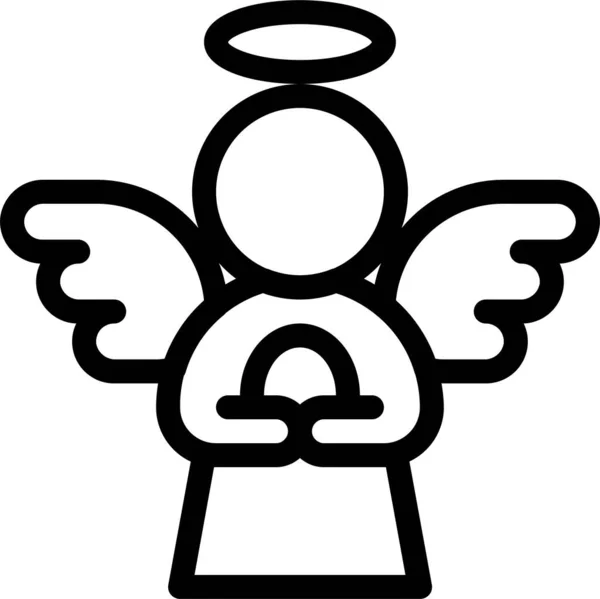 Ангел Значок Великоднього Яйця Контурному Стилі — стоковий вектор