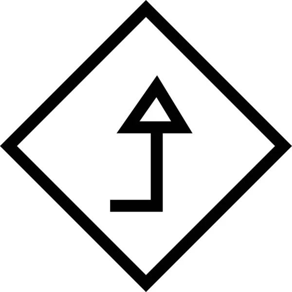 Pfeil Fahren Symbol Outline Stil — Stockvektor