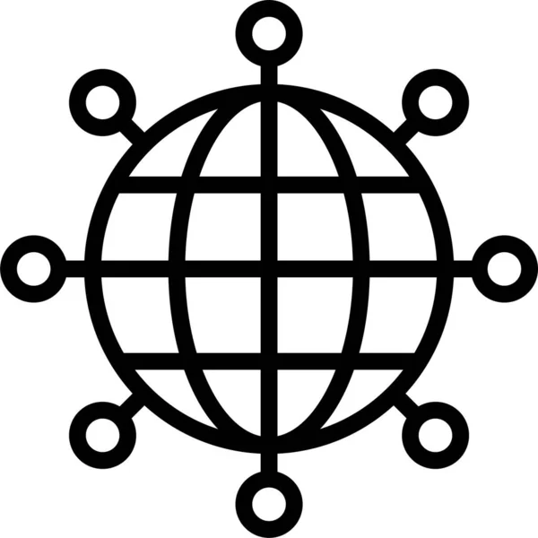 Conexión Del Navegador Icono Internet Estilo Esquema — Archivo Imágenes Vectoriales
