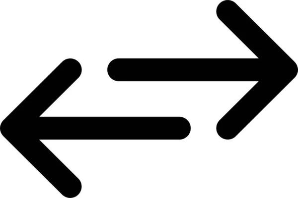 ソリッドスタイルの矢印方向アイコン — ストックベクタ