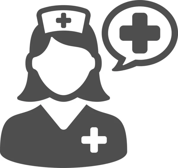 Chat Εικονίδιο Φούσκα Ομιλία Νοσοκόμα — Διανυσματικό Αρχείο