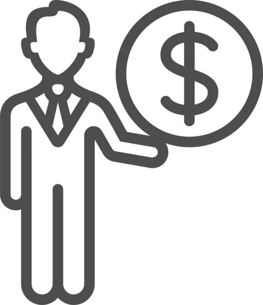 Banker Broker Businessman Icon Outline Style — Stock Vector