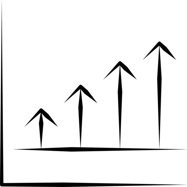 Wykres Finanse Wykres Ikona Ręcznie Rysowany Styl — Wektor stockowy