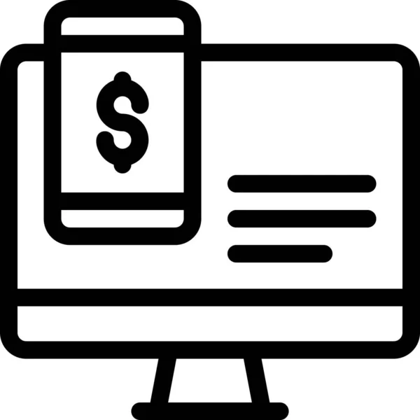 Εικονίδιο Χρημάτων Μάρκετινγκ Ηλεκτρονικού Υπολογιστή Και Smartphone — Διανυσματικό Αρχείο