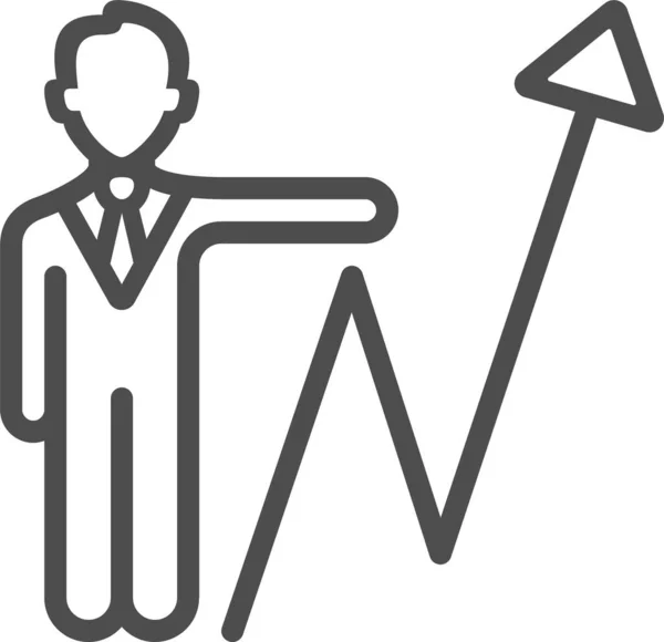 Banker Broker Businessman Icon Outline Style — Stock Vector