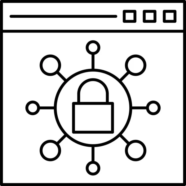 Condivisione Blocco Icona Sicura — Vettoriale Stock