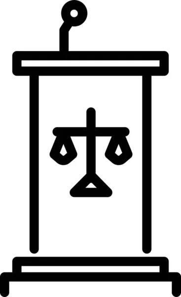 Juez Corte Icono Justicia Estilo Esquema — Vector de stock