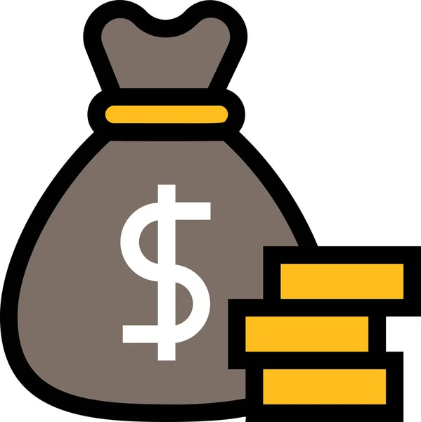 Εικονίδιο Επιχειρήσεων Χρηματοδότησης Πληρωμών Στυλ Πλήρους Περιγράμματος — Διανυσματικό Αρχείο