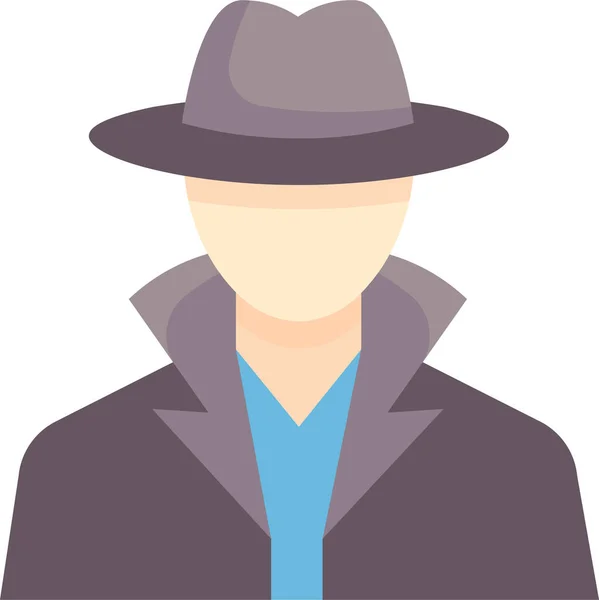 Agent Crime Criminal Icon Flat Style — Stock Vector