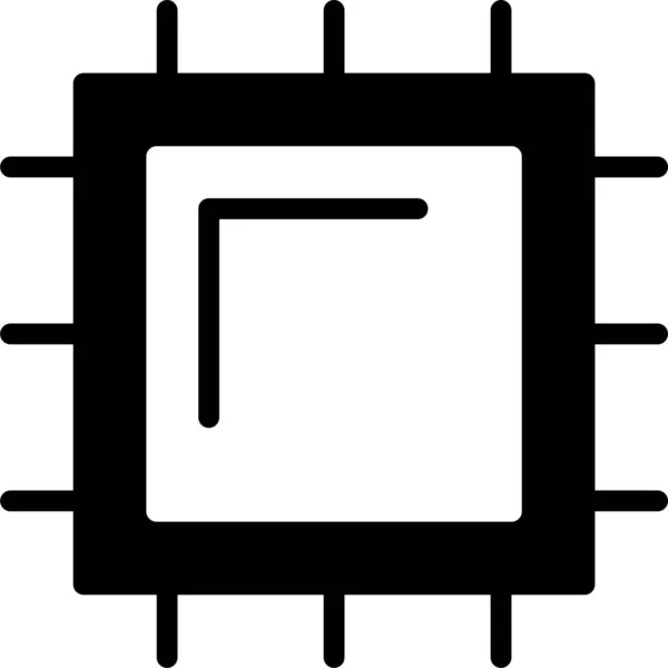 Chip Cpu Hardware Icoon Solid Stijl — Stockvector
