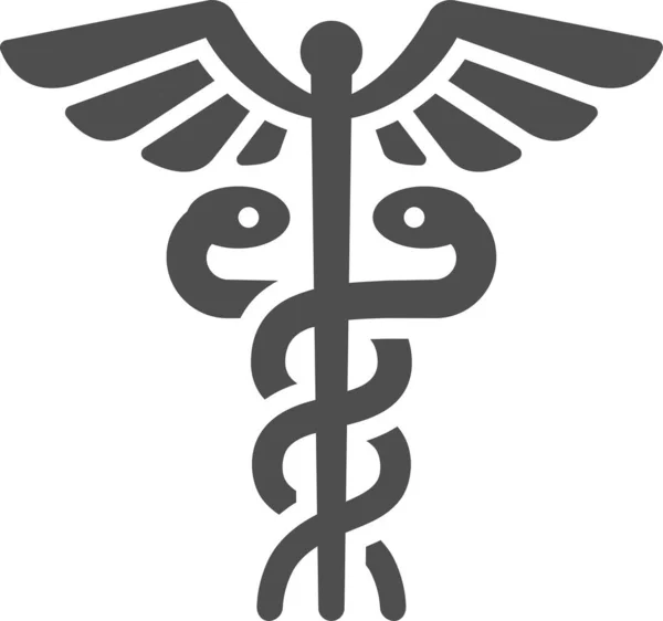 ไอคอนง านขายยา Caduceus ในหมวดการด แลส ขภาพของโรงพยาบาล — ภาพเวกเตอร์สต็อก