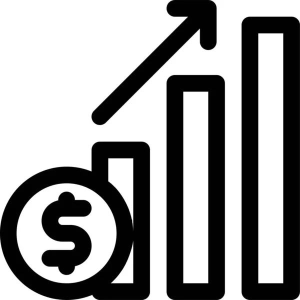 Ikona Firmy Wykres Biznesowy Stylu Zarys — Wektor stockowy