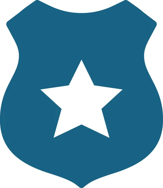 Badge Law Enforcement Police Icon Solid Style — Stock Vector