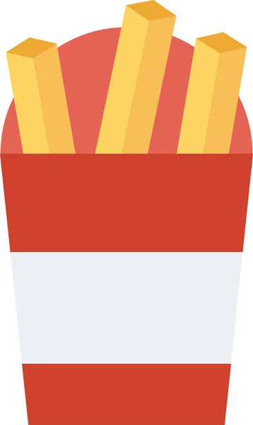 Chips Τρώνε Fastfood Εικονίδιο Επίπεδο Στυλ — Διανυσματικό Αρχείο