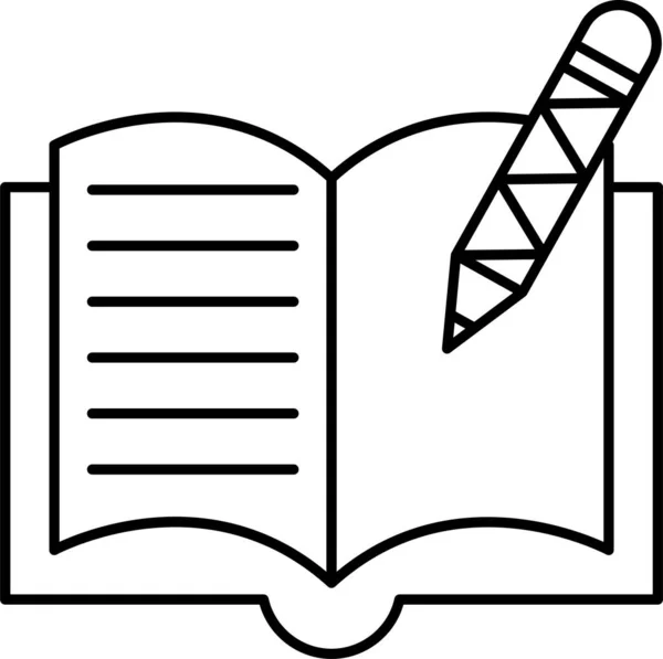 Book Edit Education Icon Outline Style — Stock Vector