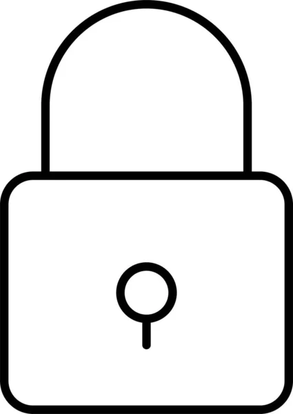 Privates Schutzsymbol Outline Stil Sperren — Stockvektor
