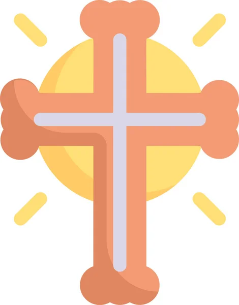 Christianity Cross Sign Easter Day Icon Easter Category — Stock Vector